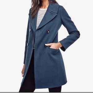 Ann Taylor Cotton Blue Coat